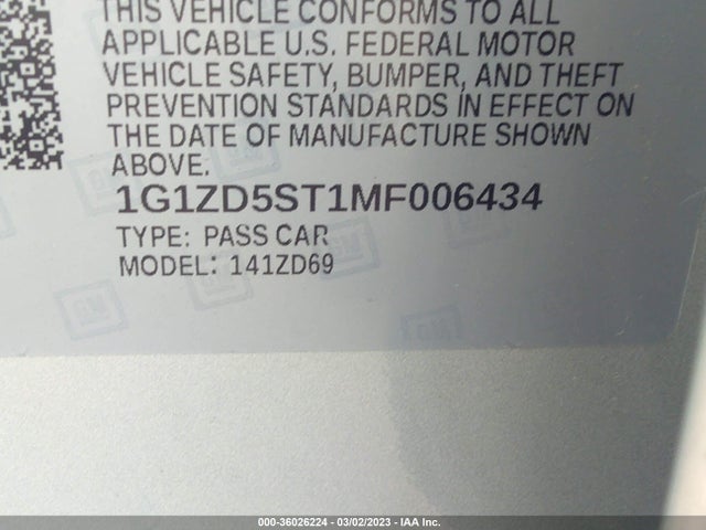 Chevrolet MALIBU LT 2021 1G1ZD5ST1MF006434 Image 9