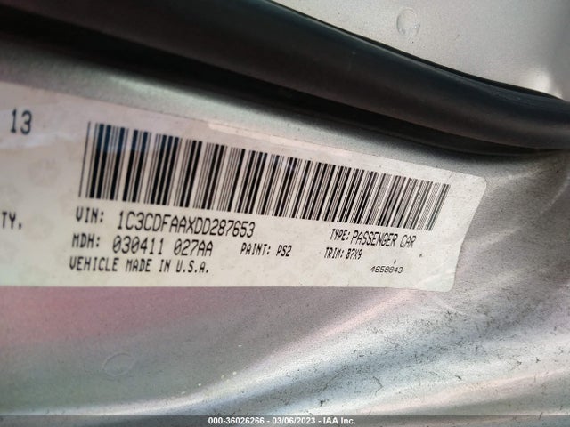 Dodge DART SE 2013 1C3CDFAAXDD287653 Image 10