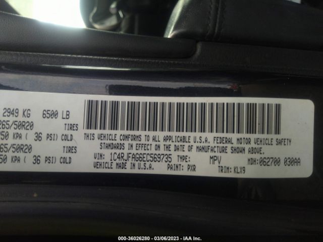1C4RJFAG6EC569735 Jeep Grand Cherokee Altitude