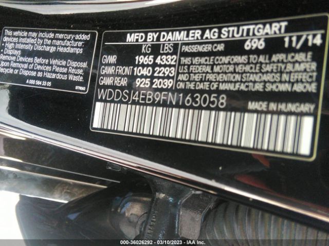 WDDSJ4EB9FN163058 Mercedes-Benz Cla-class Cla 250