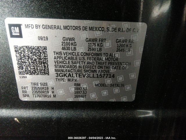 3GKALTEV3LL157714 GMC Terrain Sle