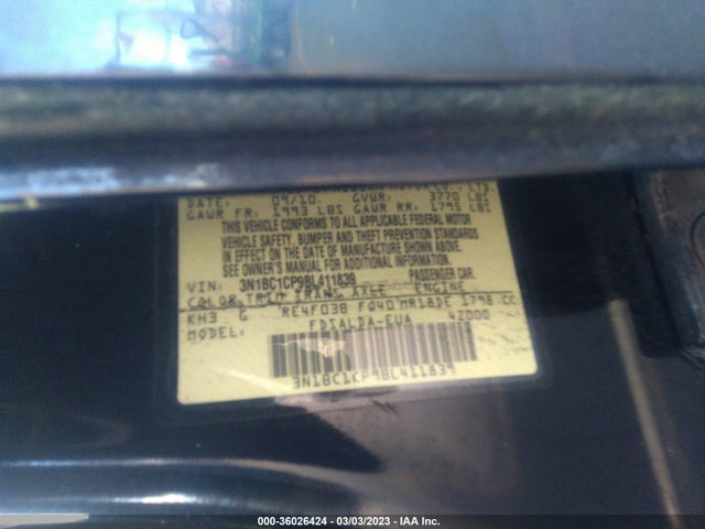 2011 NISSAN VERSA 1.8 S VIN: 3N1BC1CP9BL411839
