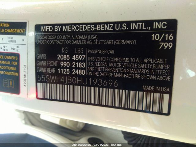 55SWF4JB0HU193696 Mercedes-Benz C-class C 300