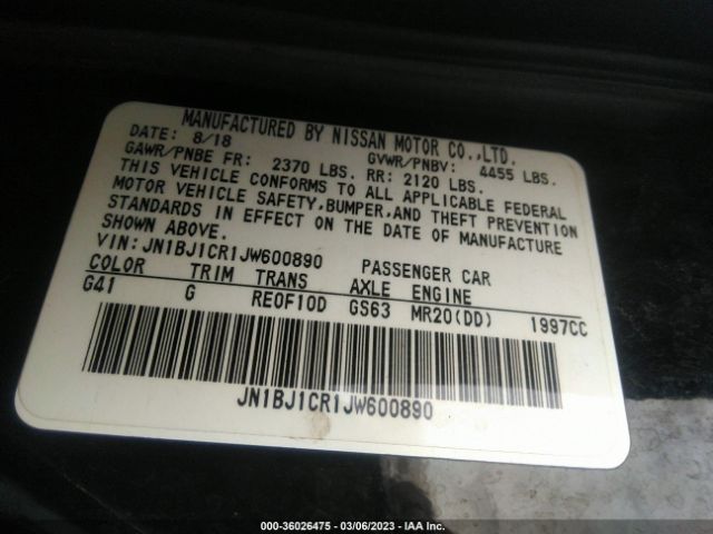 JN1BJ1CR1JW600890 Nissan Rogue Sport Sv
