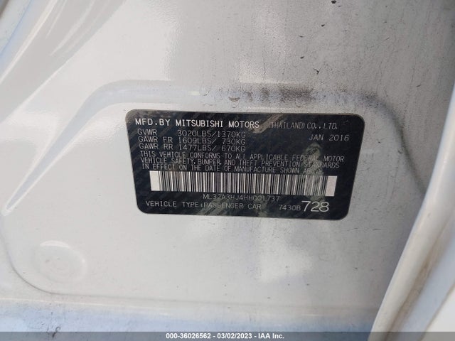 ML32A3HJ4HH001737 Mitsubishi MIRAGE ES