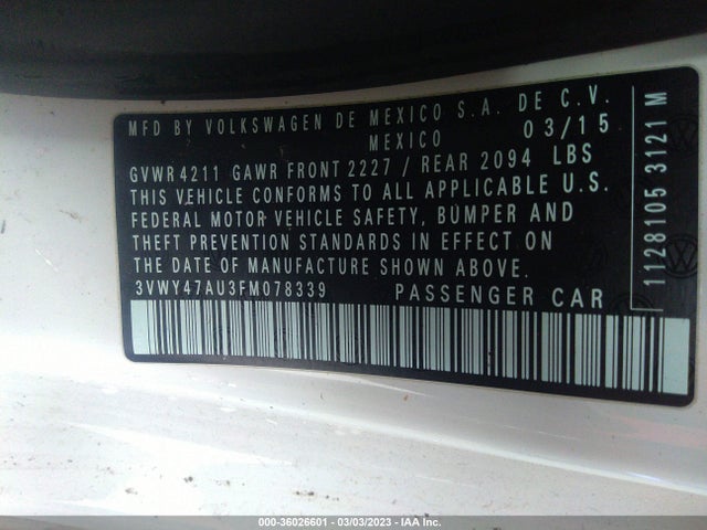 2015 Volkswagen GTI, VIN: 3VWY47AU3FM078339