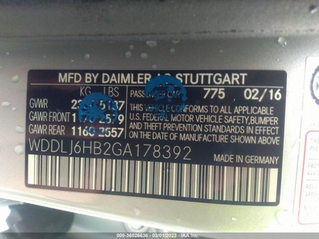 WDDLJ6HB2GA178392 Mercedes-Benz Cls Cls 400