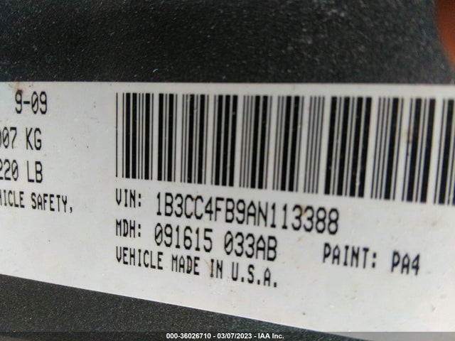 Dodge Avenger Sxt 2010 1B3CC4FB9AN113388 Image 9