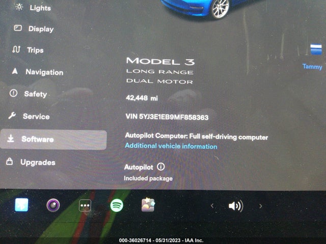 Tesla Model 3 Long Range 2021 5YJ3E1EB9MF858363 Image 8