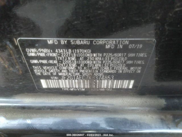 JF2GTAEC7K8374853 Subaru Crosstrek Premium