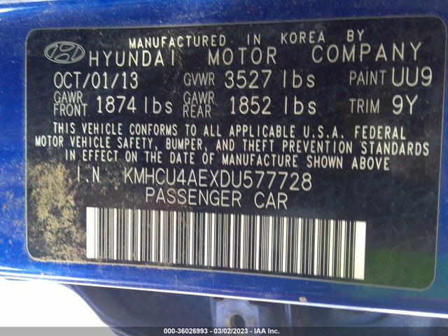 Hyundai ACCENT GLS 2013 KMHCU4AEXDU577728 Image 9