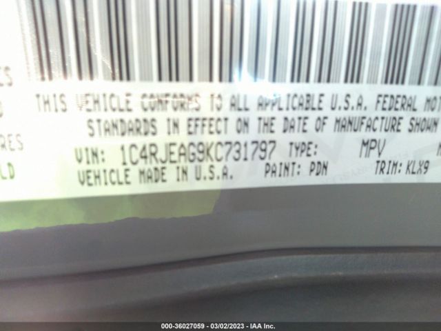 1C4RJEAG9KC731797 Jeep Grand Cherokee Altitude
