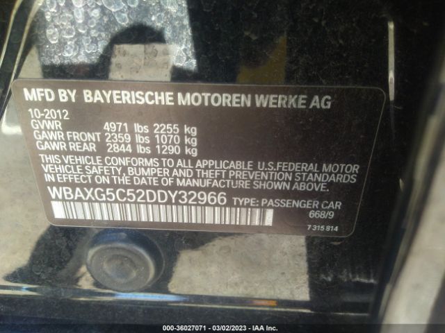 WBAXG5C52DDY32966 BMW 5 Series