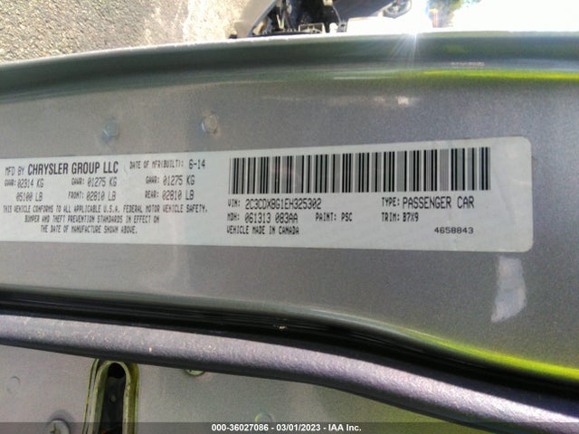 2014 DODGE CHARGER SE VIN: 2C3CDXBG1EH325302