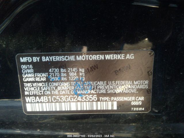 WBA4B1C53GG243356 BMW 4 Series 435i