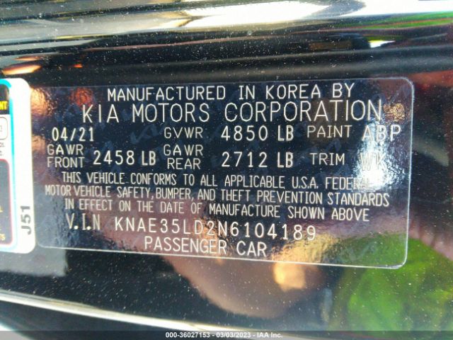 KNAE35LD2N6104189 KIA Stinger Gt-line