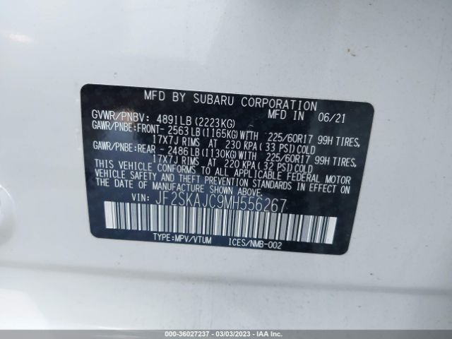 JF2SKAJC9MH556267 Subaru Forester Premium