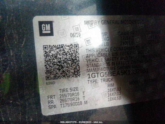 1GTG5BEA5K1332851 GMC Canyon 2wd