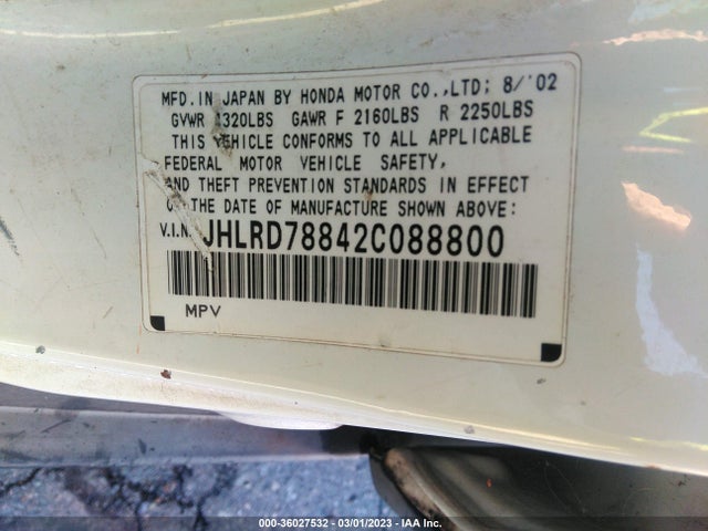Honda CR-V EX 2002 JHLRD78842C088800 Image 10