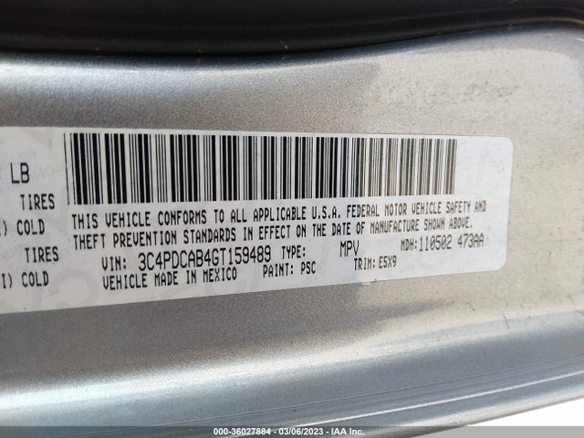 Dodge JOURNEY SE 2016 3C4PDCAB4GT159489 Image 9