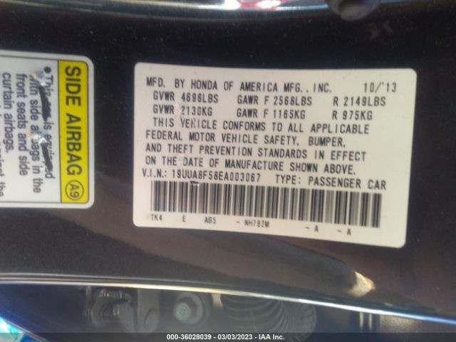 19UUA8F58EA003067 Acura TL TECH