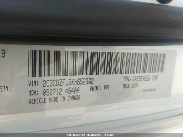 Dodge Challenger R/t Scat Pack 2019 2C3CDZFJ3KH652362 Image 9