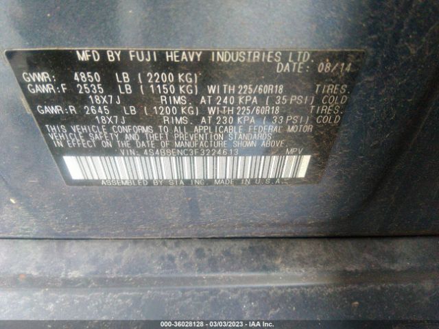 4S4BSENC3F3224613 Subaru Outback 3.6r Limited