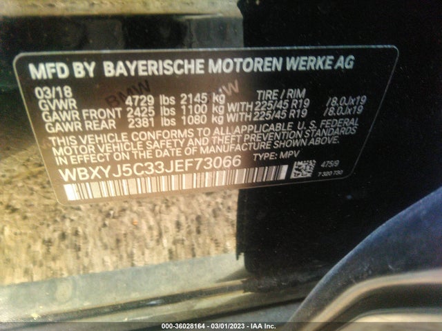 2018 BMW X2, VIN: WBXYJ5C33JEF73066