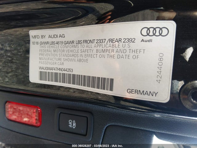WAUGMAF47HN044253 Audi A4 Ultra Premium