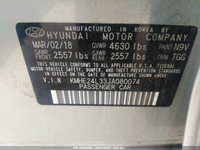 Hyundai Sonata Hybrid Se 2018 KMHE24L33JA080074 Image 9