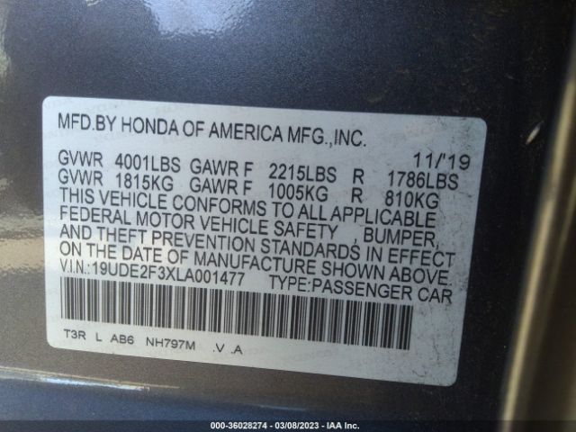 19UDE2F3XLA001477 Acura ILX