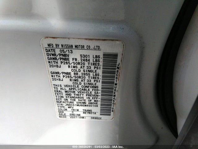2014 Infiniti QX70, VIN: JN8CS1MU8EM450106