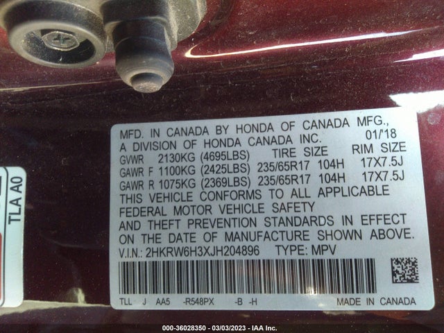 Honda CR-V LX 2018 2HKRW6H3XJH204896 Image 9