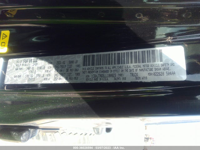 Jeep Gladiator Sport S 2020 1C6HJTAG5LL190823 Image 10