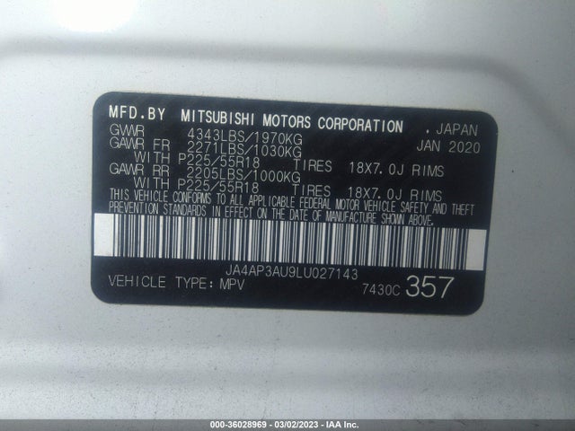 Mitsubishi OUTLANDER SPORT 2020 JA4AP3AU9LU027143 Image 10