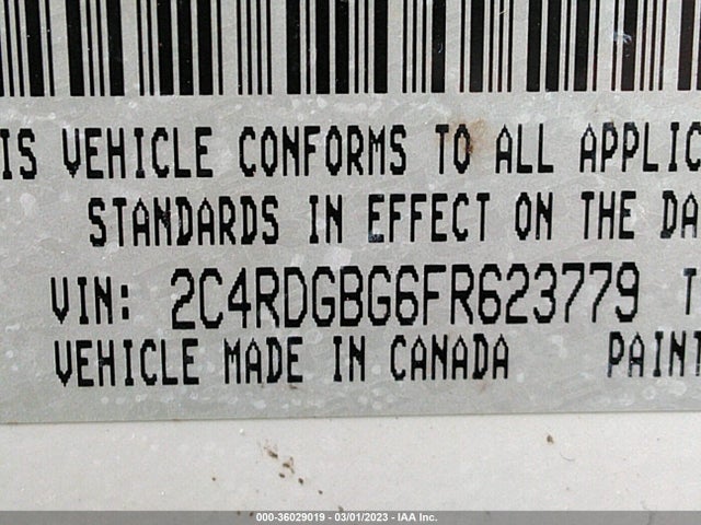 Dodge Grand Caravan Se 2015 2C4RDGBG6FR623779 Image 9