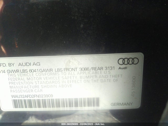 2015 Audi A8, VIN: WAU32AFD2FN023909