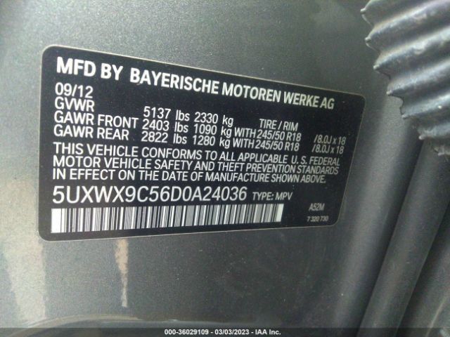 5UXWX9C56D0A24036 BMW X3 Xdrive28i