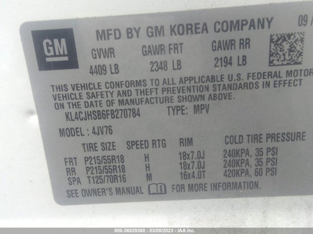 Buick Encore Premium 2015 KL4CJHSB6FB270784 Image 10