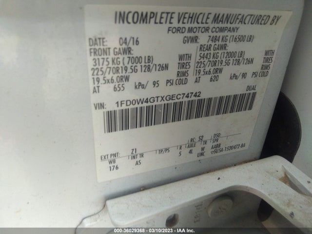 2016 Ford F-450, VIN: 1FD0W4GTXGEC74742