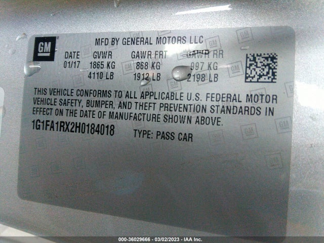 Chevrolet Camaro 1ls 2017 1G1FA1RX2H0184018 Image 10
