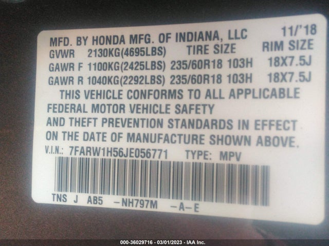 Honda CR-V EX 2018 7FARW1H56JE056771 Image 9