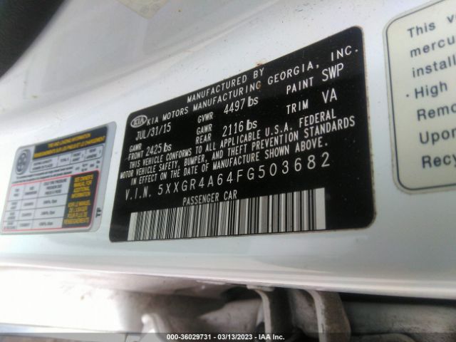 5XXGR4A64FG503682 KIA Optima Sxl Turbo