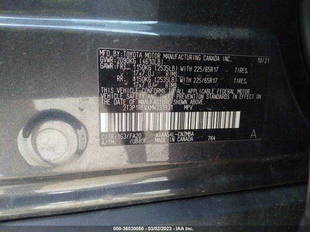 2021 TOYOTA RAV4 XLE VIN: 2T3P1RFVXMW231931