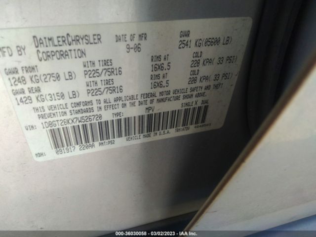 1D8GT28KX7W526720 Dodge NITRO SXT
