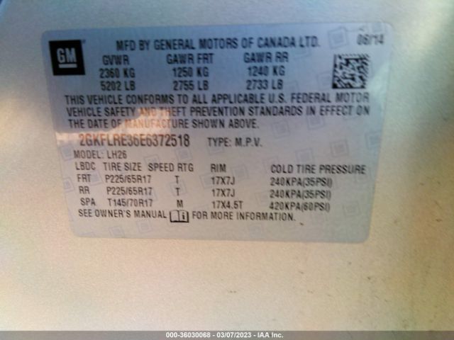 2GKFLRE36E6372518 GMC Terrain Sle