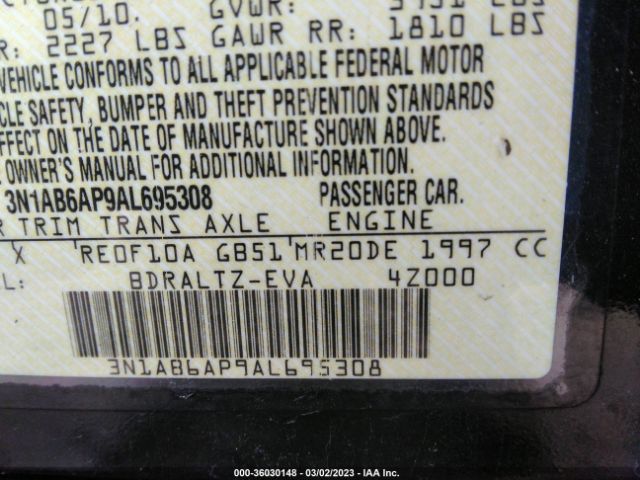 3N1AB6AP9AL695308 Nissan Sentra 2.0 Sr