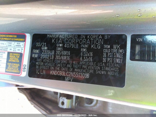 KNDCB3LC2N5513016 KIA NIRO LX