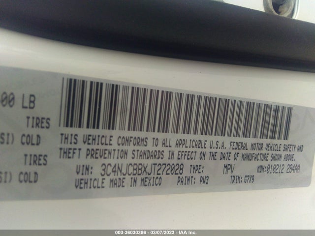 3C4NJCBBXJT272028 Jeep Compass Latitude