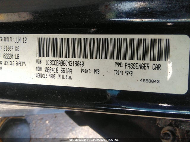 Chrysler 200 LX 2012 1C3CCBAB6CN318040 Image 10